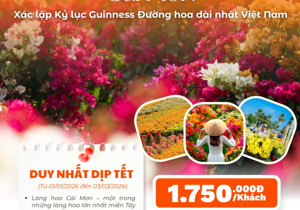 Tour Làng Hoa Tết Cái Mơn